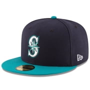 Mens New Era Navy/Teal Seattle Mariners Alternate Authentic Collection On Field 59FIFTY Fitted Hat