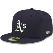 Mens New Era Navy Athletics White Logo 59FIFTY Fitted Hat