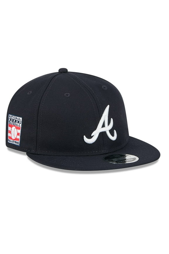 Men's New Era Navy Atlanta Braves Baseball Hall of Fame Retro Crown 9FIFTY Adjustable Hat