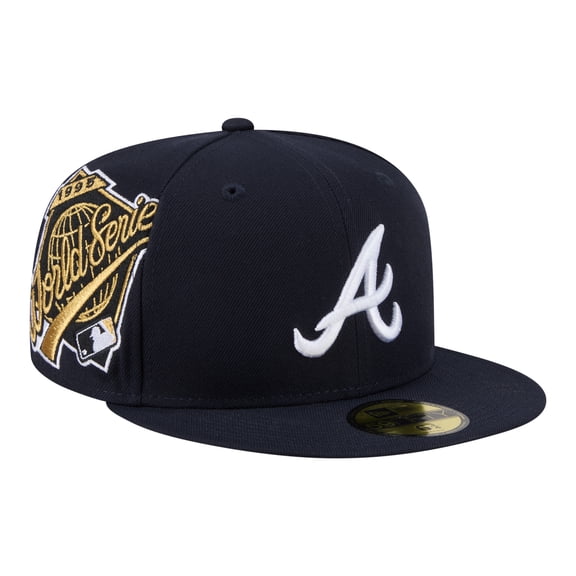 Men's New Era Navy Atlanta Braves Hidden Hit 59FIFTY Fitted Hat
