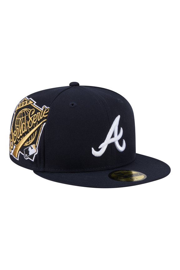 Men's New Era Navy Atlanta Braves Hidden Hit 59FIFTY Fitted Hat