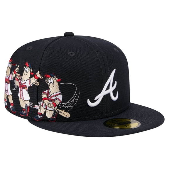 Men's New Era Navy Atlanta Braves Run Mascot 59FIFTY Fitted Hat