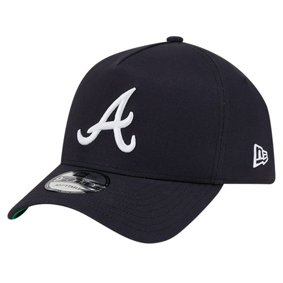 Men's New Era Navy Atlanta Braves Team Color A-Frame 9FORTY Adjustable Hat