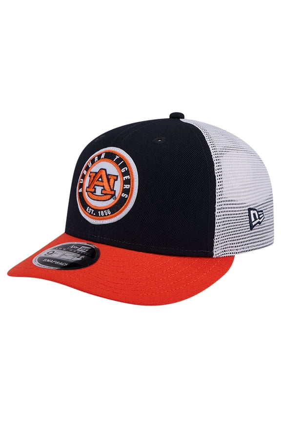 Men's New Era Navy Auburn Tigers Throwback Circle Patch 9FIFTY Trucker Snapback Hat