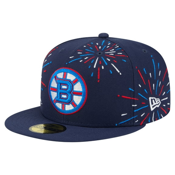 Men's-New Era  Navy Boston Bruins Americana Fireworks 59FIFTY Fitted Hat