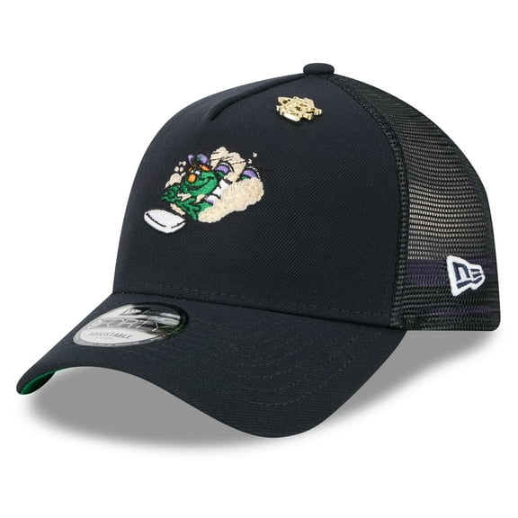 Men's New Era Navy Boston Red Sox 2025 Big League Chew A-Frame 9FORTY Adjustable Trucker Hat