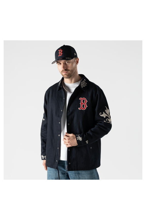 Men's New Era Navy Boston Red Sox Coaches Full-Snap Jacket