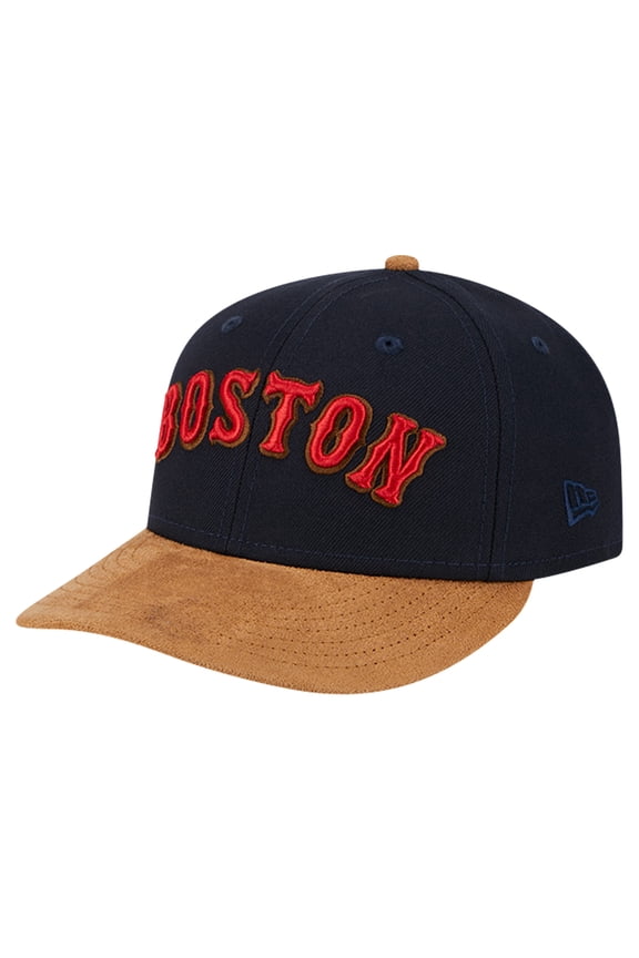 Men's New Era Navy Boston Red Sox Team Suede Visor Low Profile 59FIFTY Fitted Hat