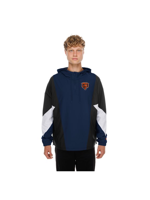 Men's New Era Navy Chicago Bears Quarter-Zip Windbreaker Jacket