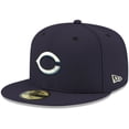 thumbnail image 1 of Men's New Era Navy Cincinnati Reds White Logo 59FIFTY Fitted Hat, 1 of 5