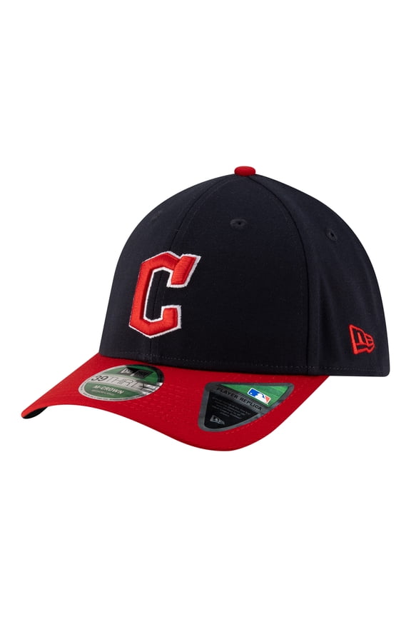 Men's New Era Navy Cleveland Guardians Player Replica 39THIRTY M-Crown Flex Hat