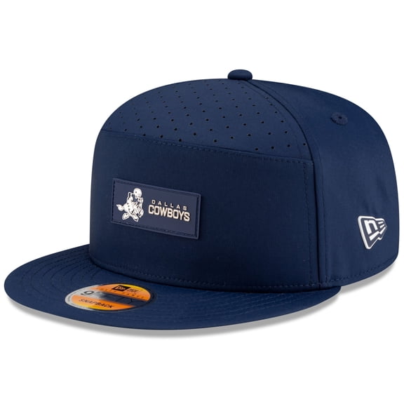 Men's New Era Navy Dallas Cowboys 2025 Sideline Throwback Split Panel 9FIFTY Snapback Hat