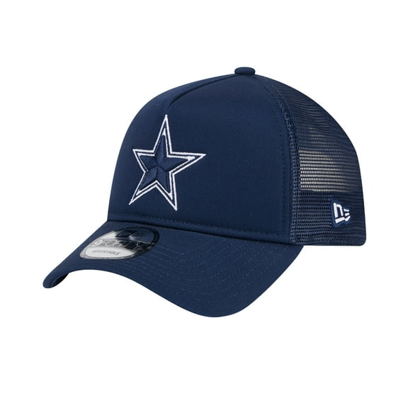 Men's New Era Navy Dallas Cowboys Main A-Frame Trucker 9FORTY Adjustable Hat