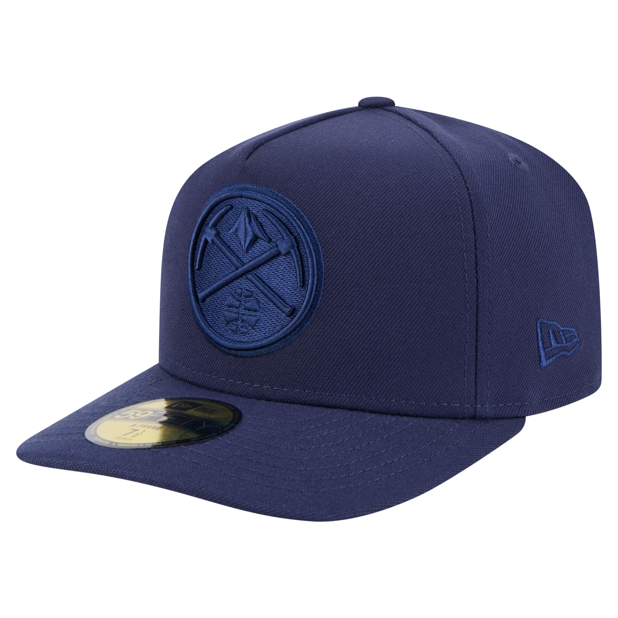 Men's New Era Navy Denver Nuggets Colorpack A-Frame Pinch Front 59FIFTY ...