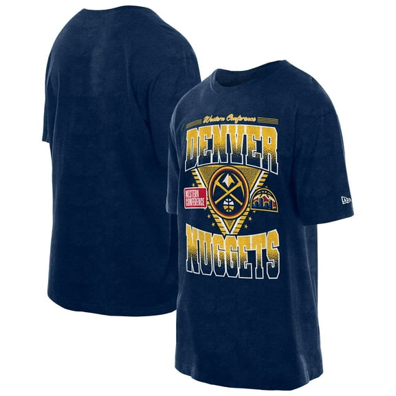 Men's New Era Navy Denver Nuggets Old School Sport Vintage Wash T-Shirt