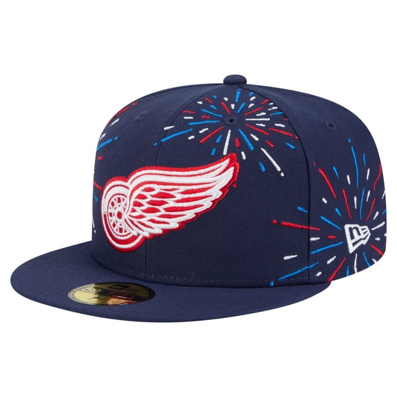 Men's-New Era Navy Detroit Red Wings Americana Fireworks 59FIFTY Fitted Hat
