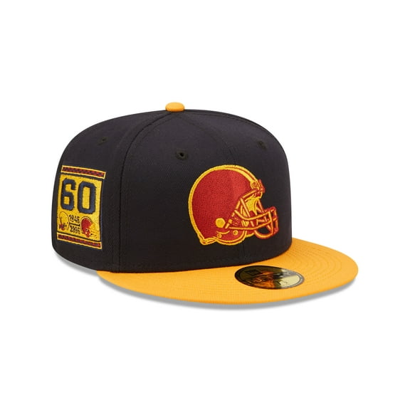 Men's New Era Navy/Gold Cleveland Browns 60th Anniversary 59FIFTY Fitted Hat