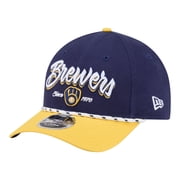 Mens New Era Navy/Gold Milwaukee Brewers Team Loyal 9FORTY M-Crown Adjustable Hat