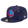 thumbnail image 1 of Men's-New Era  Navy Golden State Warriors Americana Fireworks 59FIFTY Fitted Hat, 1 of 5