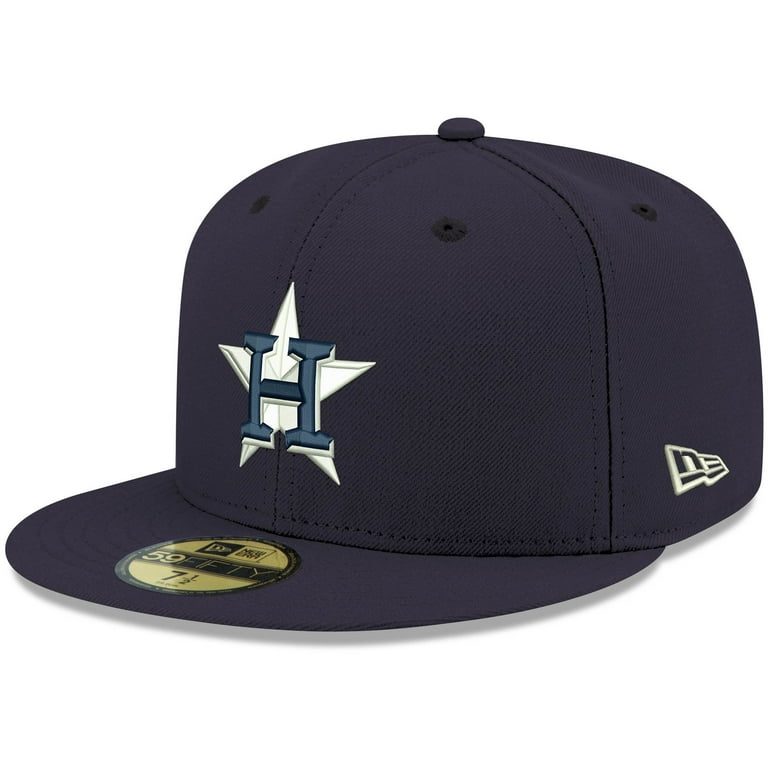 Men s MLB New Era Baseball Cap Navy Houston Astros Logo 59FIFTY Fitted Hat Walmart