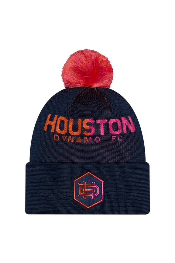 Men's New Era Navy Houston Dynamo FC 2026 Jersey Hook Cuffed Pom Knit Hat