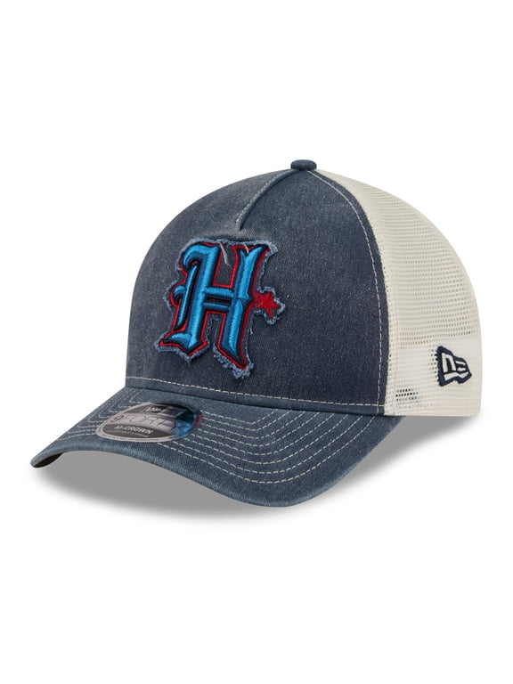 Men's New Era Navy Houston Texans Fan 9FORTY A-Frame Trucker Adjustable Hat