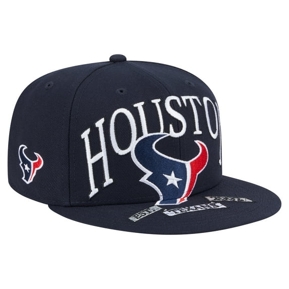 Men's New Era Navy Houston Texans Oversized 59FIFTY Fitted Hat