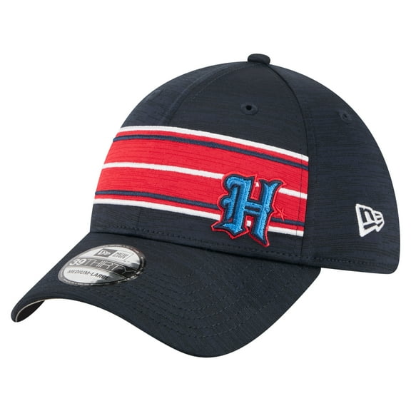 Men's New Era  Navy Houston Texans Stripes 39THIRTY Flex Hat