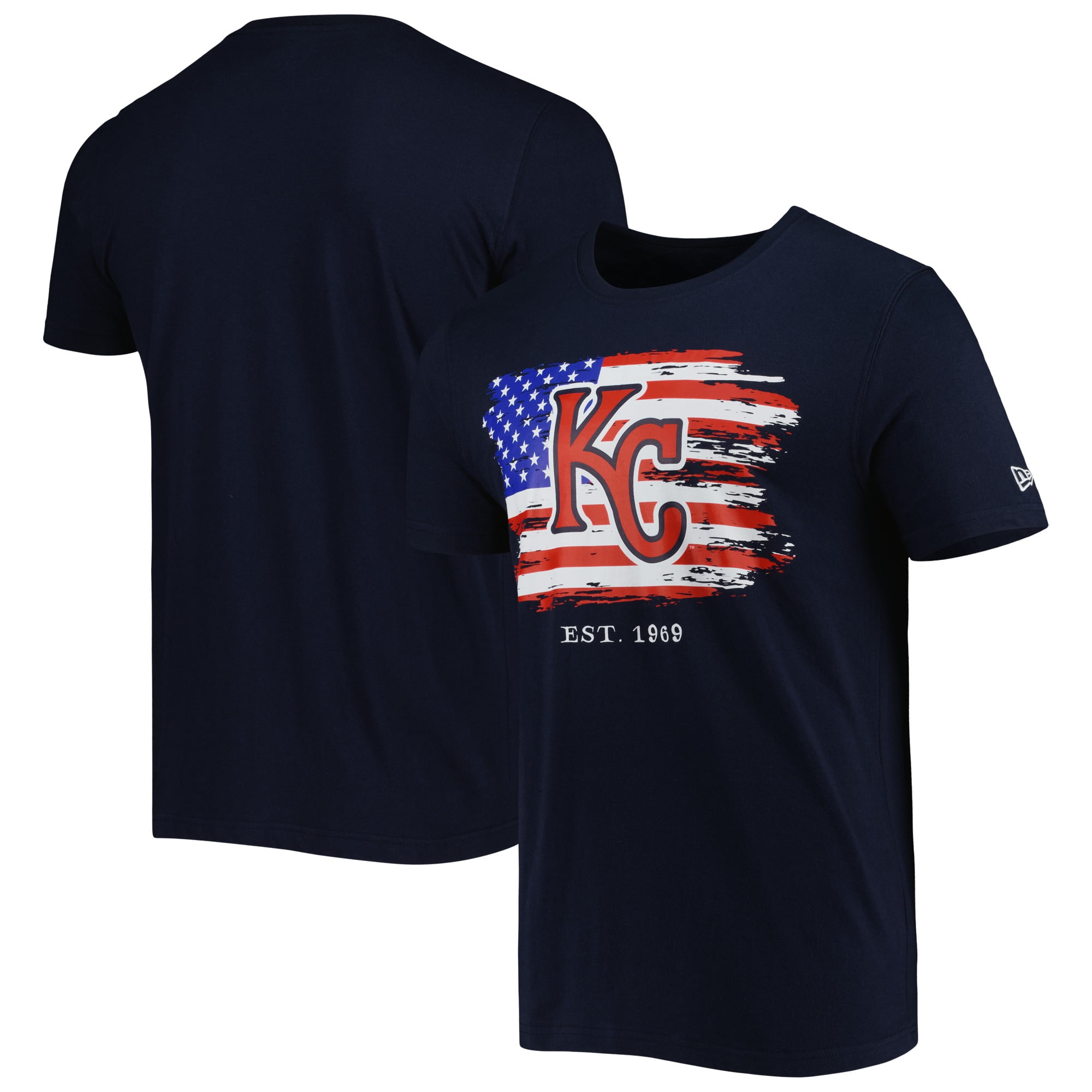 Men's New Era Navy Kansas City Royals 4th of July Jersey T-Shirt 