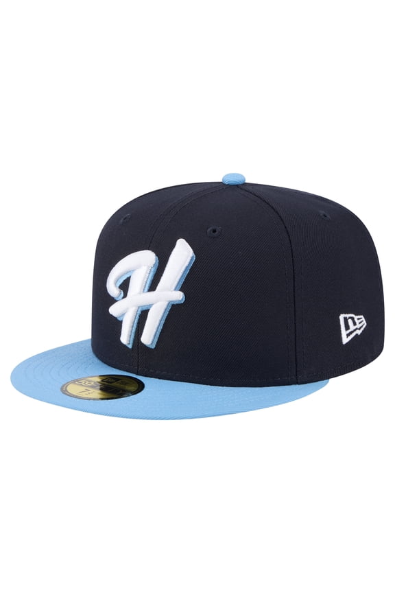 Men's-New Era Navy/Light Blue Hillsboro Hops Authentic Collection 59FIFTY Fitted Hat