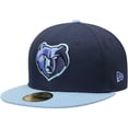 thumbnail image 1 of Men's New Era Navy/Light Blue Memphis Grizzlies Official Team Color 2Tone 59FIFTY Fitted Hat, 1 of 6