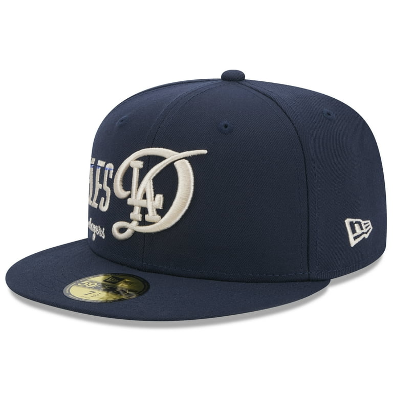 Los Angeles LA Dodgers Hat 7-3/8 New Era 59fifty Fitted Cap Black Tan 7 sale 3/8 NEW