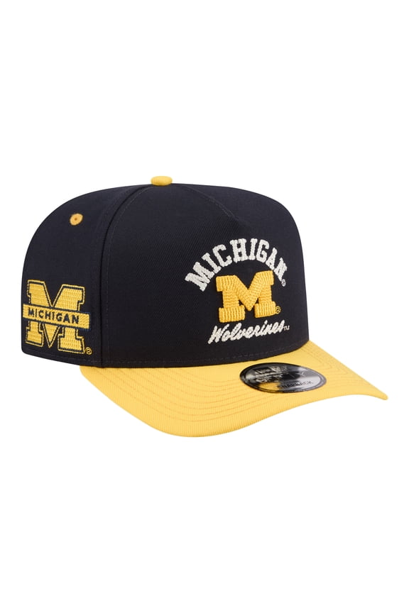 Men's New Era Navy/Maize Michigan Wolverines Two-Tone Arched 9FIFTY Snapback Hat