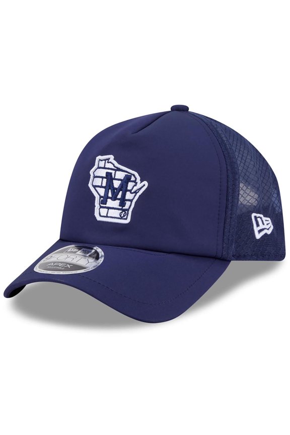 Men's New Era Navy Milwaukee Brewers 2026 Batting Practice Alternate Apex 9FORTY Adjustable Hat
