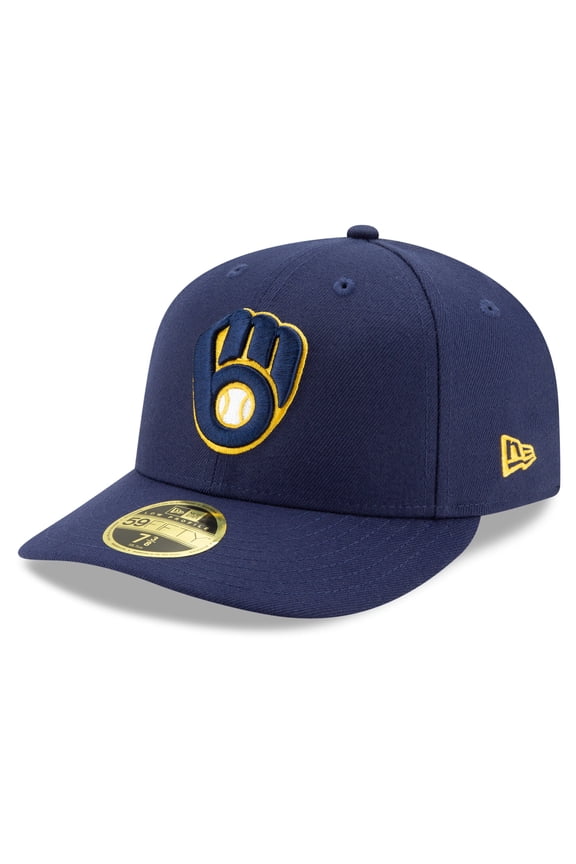 Men's New Era Navy Milwaukee Brewers Authentic Collection On-Field Low Profile 59FIFTY Fitted Hat