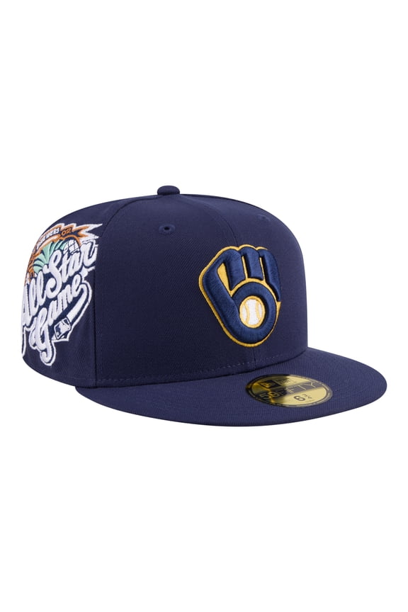 Men's New Era  Navy Milwaukee Brewers Hidden Hit 59FIFTY Fitted Hat