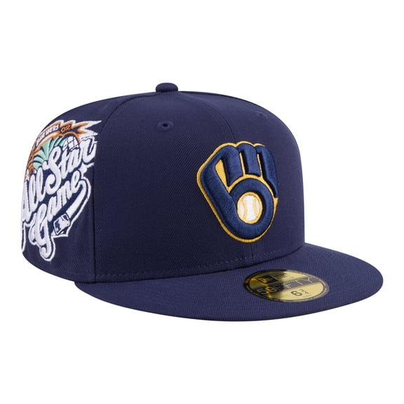 Men's New Era Navy Milwaukee Brewers Hidden Hit 59FIFTY Fitted Hat