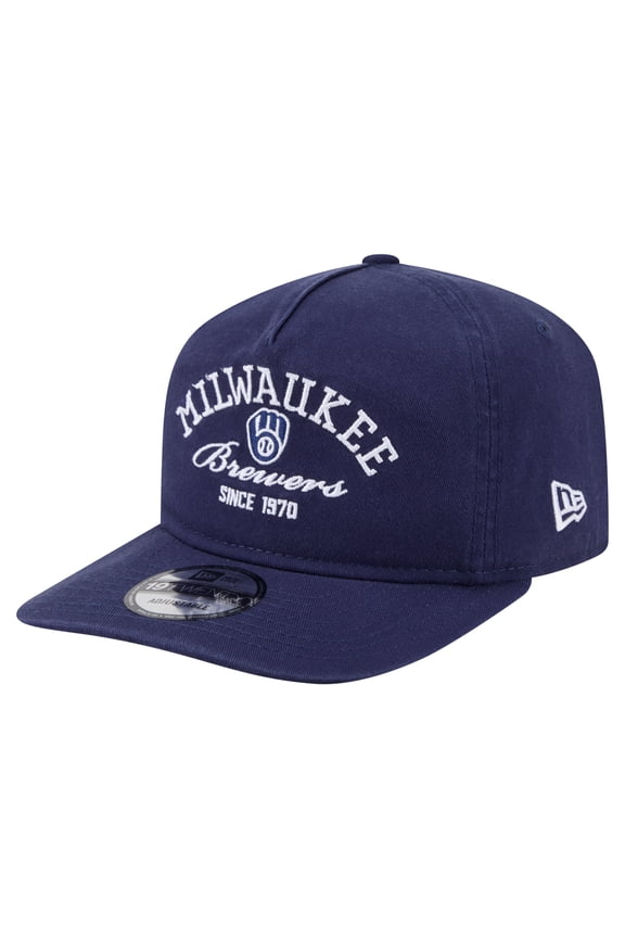Men's New Era Navy Milwaukee Brewers Stacked 19TWENTY Adjustable Hat