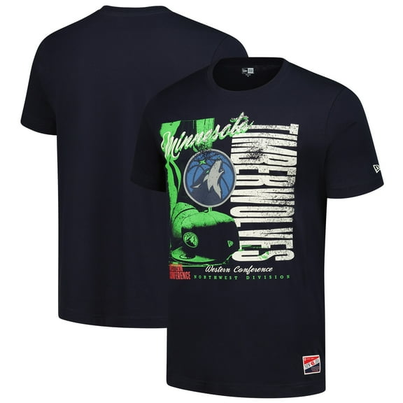Men's-New Era  Navy Minnesota Timberwolves Distressed Throwback Vintage Color Pack T-Shirt