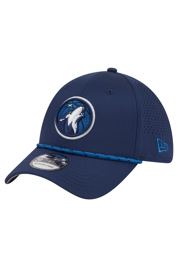 Men's New Era Navy Minnesota Timberwolves Featherweight Poly Rope Flex 39Thirty Hat