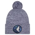 thumbnail image 1 of Men's New Era Navy Minnesota Timberwolves Marled Cuffed Knit Hat with Pom, 1 of 2
