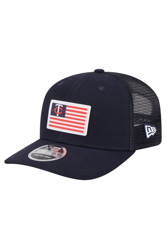 Men's New Era Navy Minnesota Twins Flag 9SEVENTY Stretch-Snap Hat