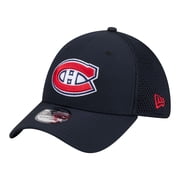 Mens New Era Navy Montreal Canadiens Logo 39THIRTY Flex Hat
