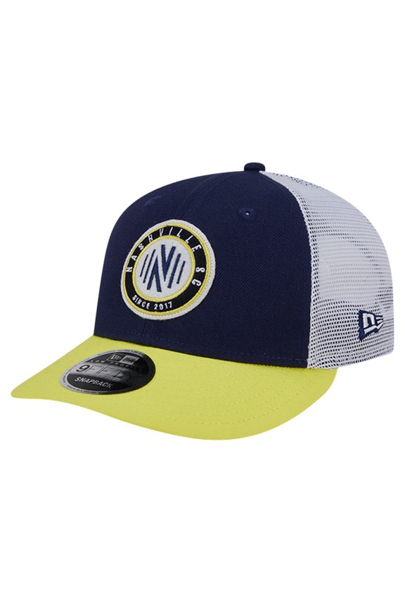Men's New Era Navy Nashville SC Throwback Trucker Low Profile 9FIFTY Snapback Hat
