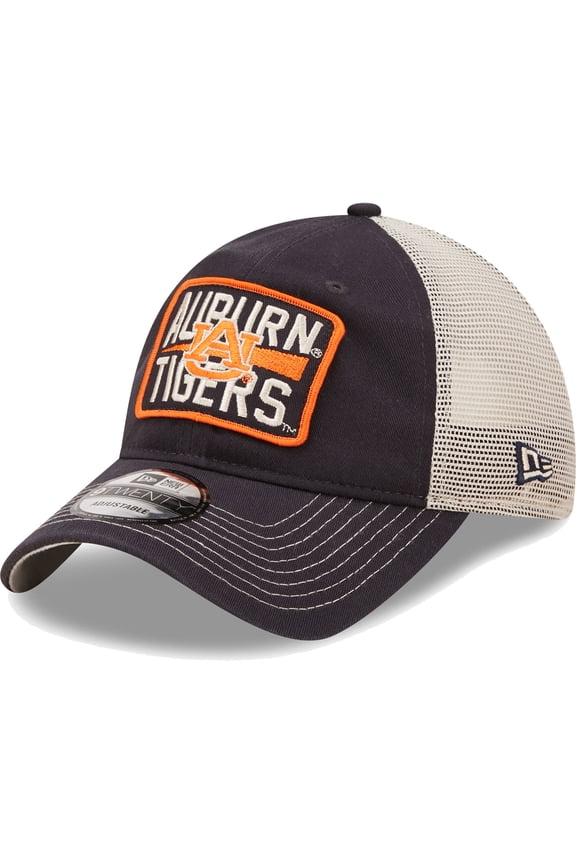Men's New Era Navy/Natural Auburn Tigers Devoted 9TWENTY Adjustable Hat