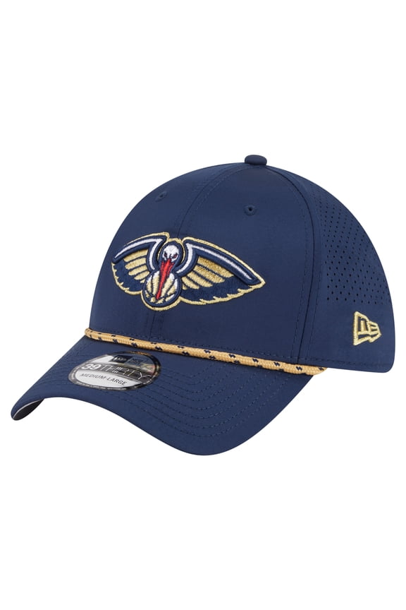 Men's New Era Navy New Orleans Pelicans Featherweight Poly Rope Flex 39Thirty Hat