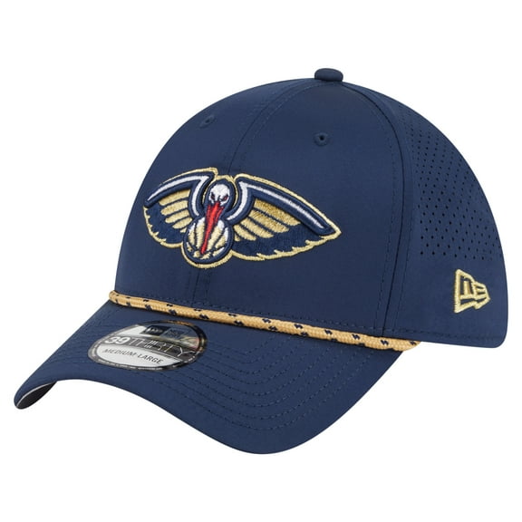 Men's New Era Navy New Orleans Pelicans Featherweight Poly Rope Flex 39Thirty Hat