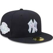 Men's New Era Navy New York Yankees 100th Anniversary Lavender Undervisor 59FIFTY Fitted Hat