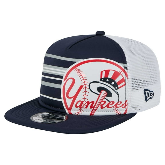 Men's New Era Navy New York Yankees 9FIFTY A-Frame Trucker Snapback Hat