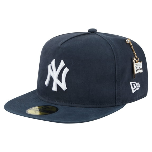 Men's-New Era Navy New York Yankees Championship Side Flag A-Frame 59FIFTY Fitted Hat